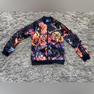 Girls Size 9-10y Adidas Floral Track Jacket
